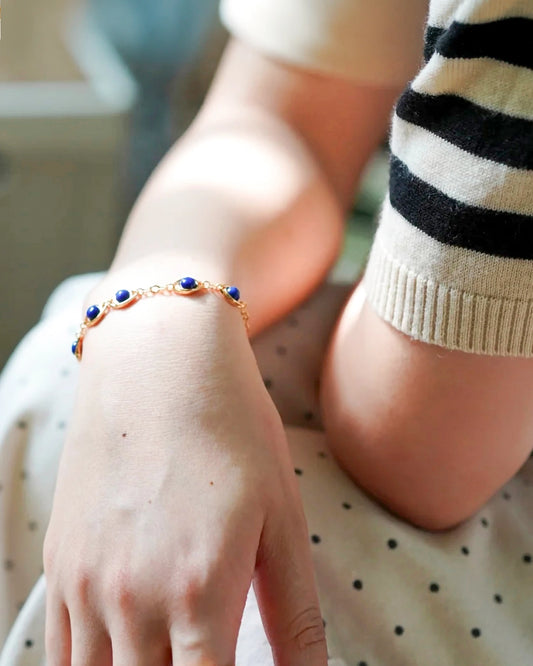 Button Lapis Bracelet