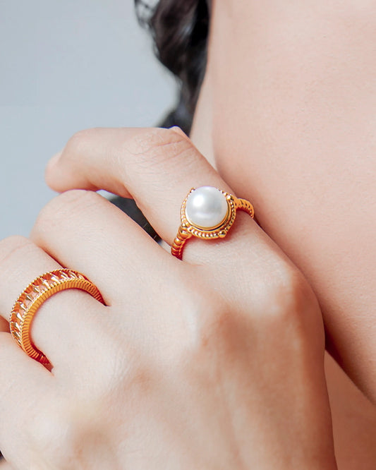 Sunlit Pearl Ring