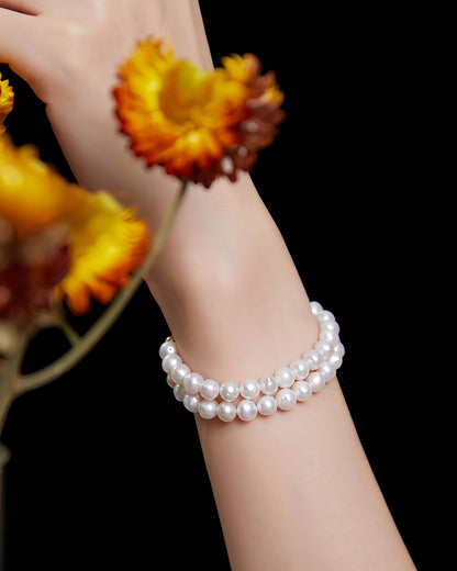 Twin Strand Pearl Beaded Bracelet